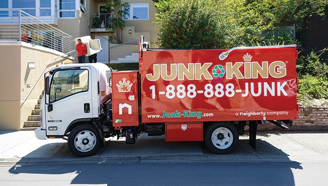Red Junk King work truck.