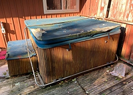 Old hot tub that is no longer in service.