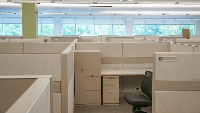 Office cubicles.