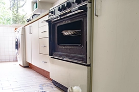 Photo of an old oven.