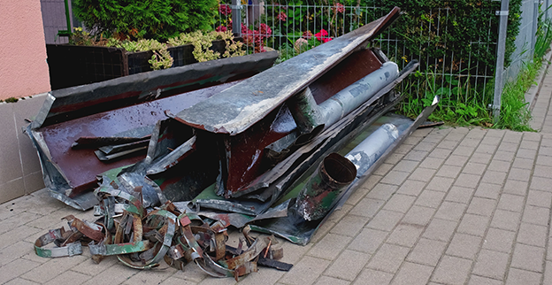 A pile of scrap metal.